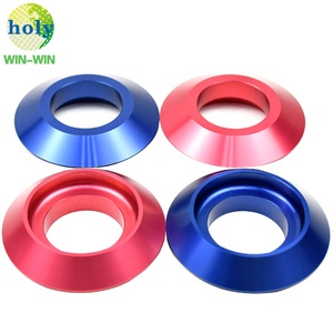 Produzione di massa CNC Turning Parts Rondella dado in alluminio colorato